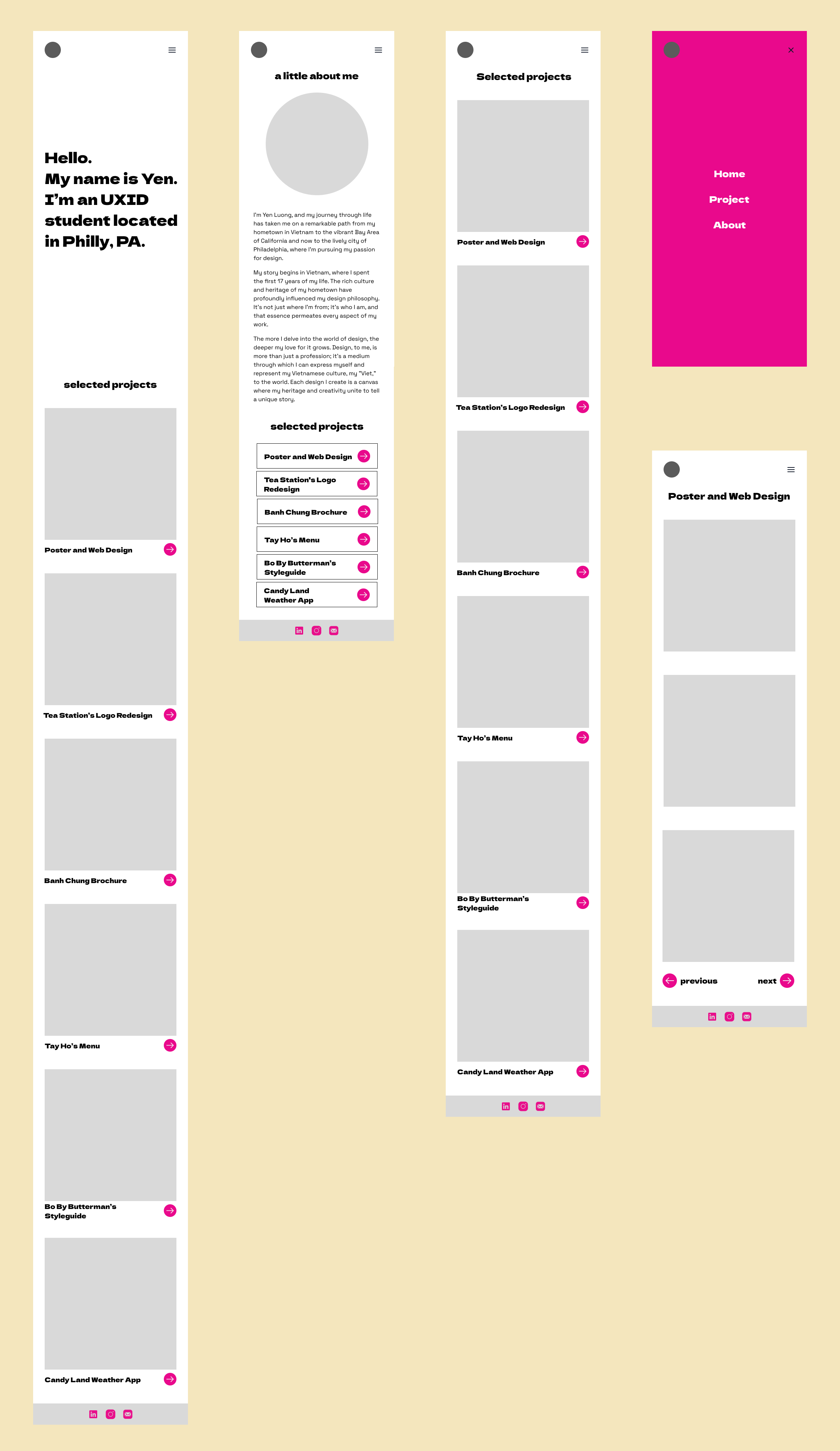 old mobile portfolio wireframe 